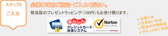 お買い物の流れステップ2：必要事項の入力