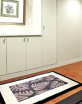 ハワイアン ラグ（段通織り） ラウアエファーン（チャコール）78cm×120cm