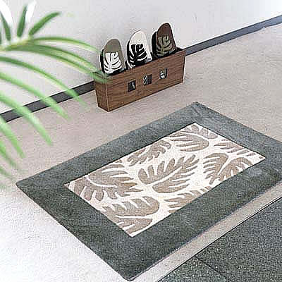 ハワイアン ラグ(段通織り) ラウアエファーン(グリーン)60cm×90cm