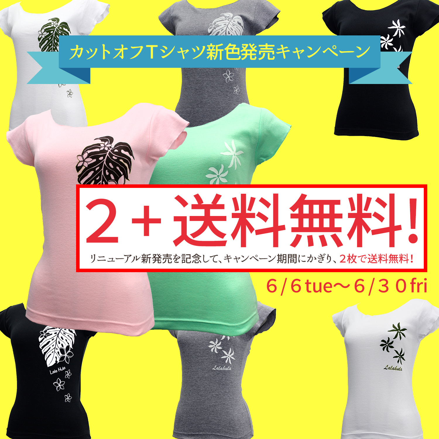 カットオフTシャツ新色発売キャンペーン♪「2枚で送料無料」!